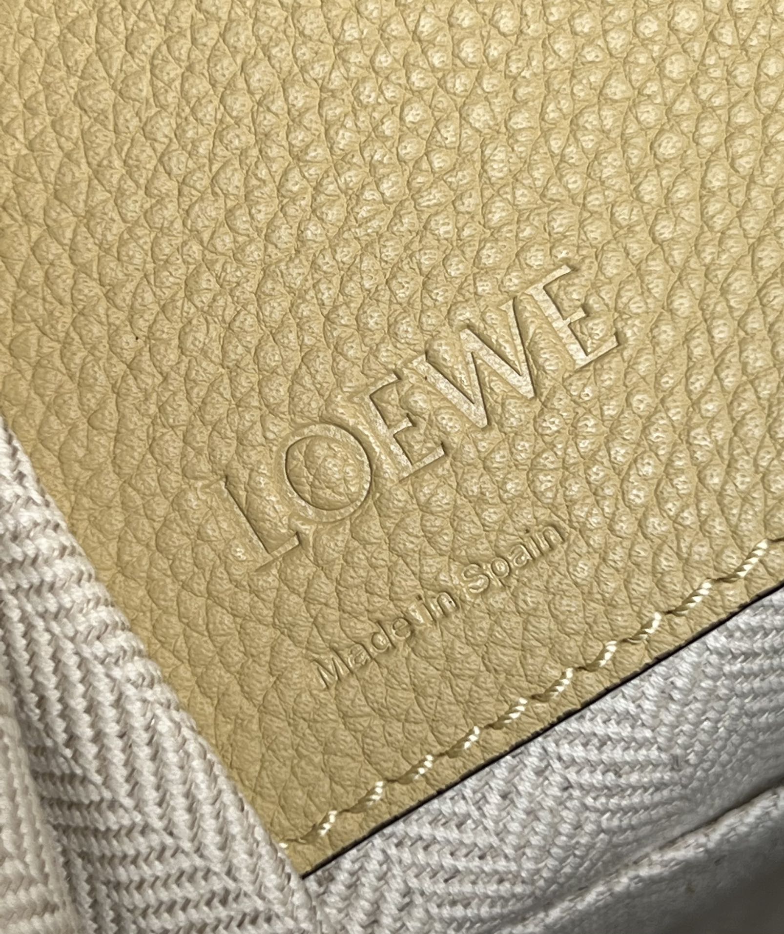 Loewe Compact Hammock Bag in Soft Grained Calfskin Light Yellow